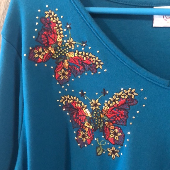 - Quacker Factory Butterfly Top in Size 2x - Picture 3 of 16